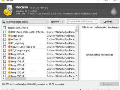 Recuva screenshot 2