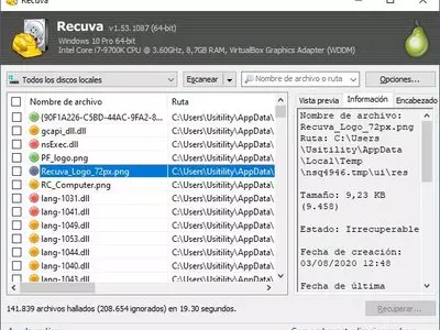 Recuva screenshot 20