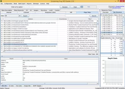 Screaming Frog SEO Spider screenshot 2