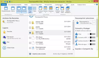 WinZip screenshot
